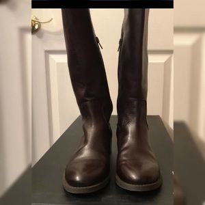 INC International Concepts Riding Tall Flat Boots Brown sz 6